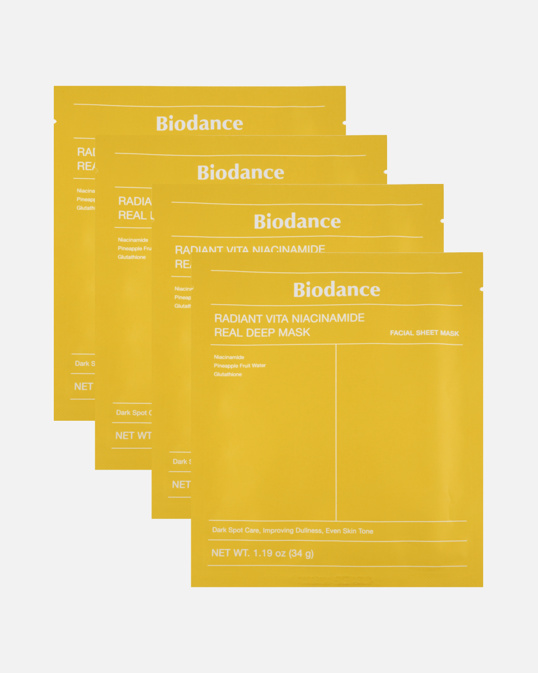 BIODANCE Radiant Vita Niacinamide Real Deep Mask Set (4 Stück)